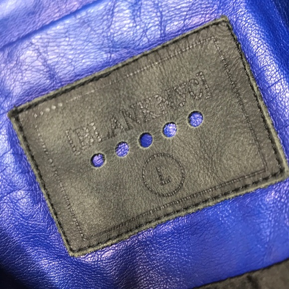 Blank NYC Blue Vegan Leather Crop Moto Jacket - Picture 3 of 5